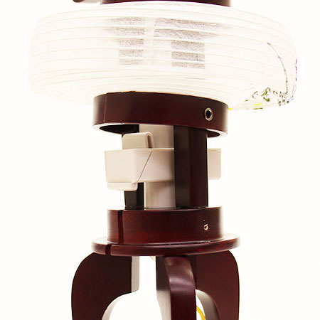 コンパクト盆提灯 さくら4号(芙蓉に桔梗)高さ31cm LEDコードレス大内行灯　電池ボックス