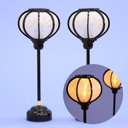 Lanterne poupée Hina (en boise) 27 cm Petite lanterne chrysanthème LED sans fil