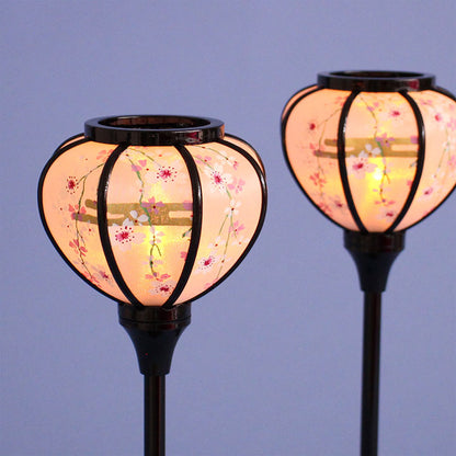 雛人形ぼんぼり  （樹脂製） 24cm20p黒やなぎLEDコードレス　暗所点灯