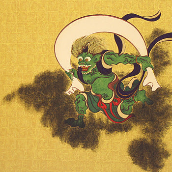 Paravent pour poupées de mai, hauteur 30 cm, paravent à deux panneaux 10-go, Dieu du vent et Dieu du tonnerre