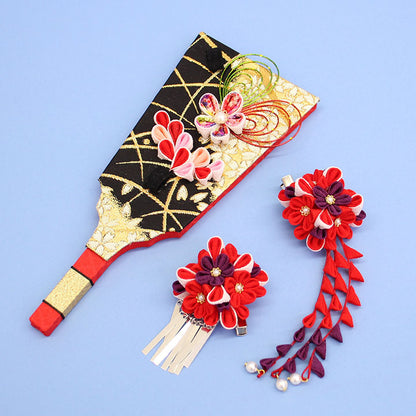 JUHO-TOUGEI 髪飾り羽子板 ゴージャス　アクリルスタンド付き　上から