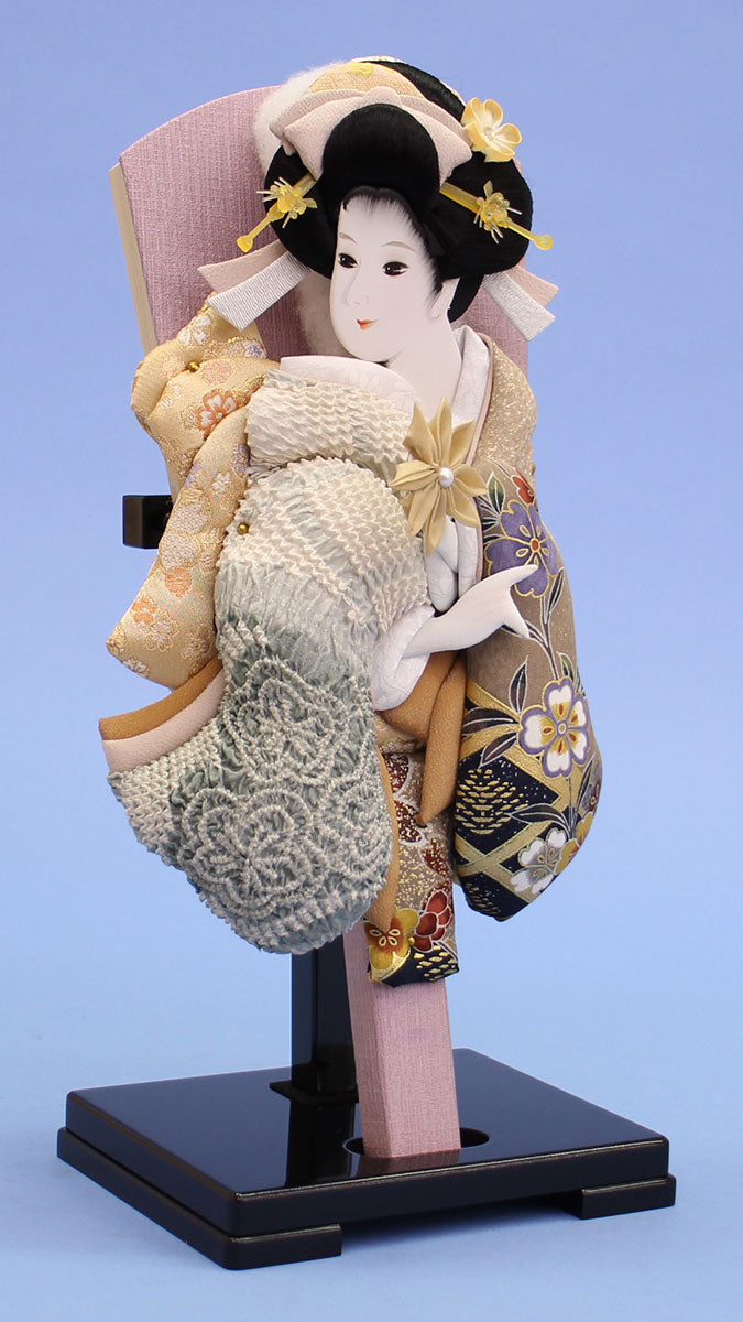 hagoita doll with stand  view from left  side