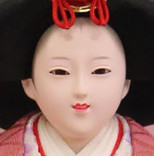 雛人形ケース飾り 二人 三五親王 枝梅格子　姫顔