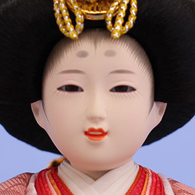 雛人形収納三段飾り 幅50cm柳五人　梅刺繍ピンク引き出し式W50　姫顔