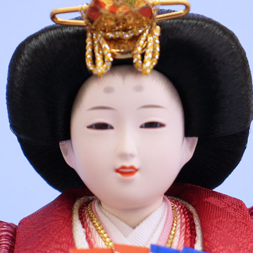 雛人形収納飾り 柳親王研ぎタメ塗引き出し式　姫顔