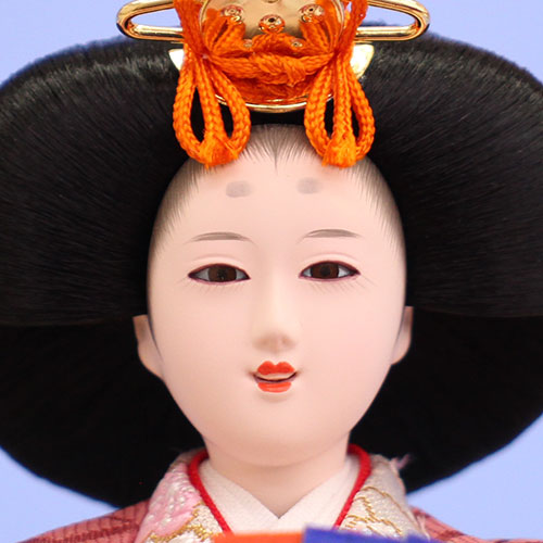 雛人形ケース飾り 二人 小芥子親王ホワイトケース　姫顔