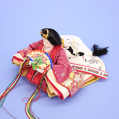 雛人形収納飾り 柳親王研ぎタメ塗引き出し式　姫姿