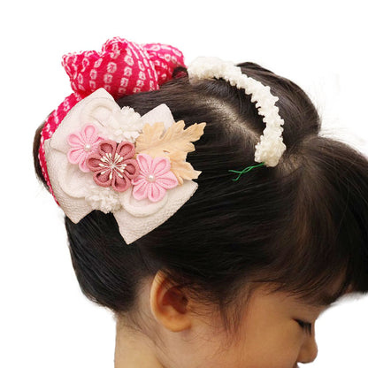 白縮緬リボン羽子板 　髪飾りイメージ