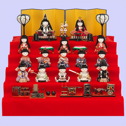 雛道具セット 12号唐草7点セット木目込用 (樹脂製)　ズーム