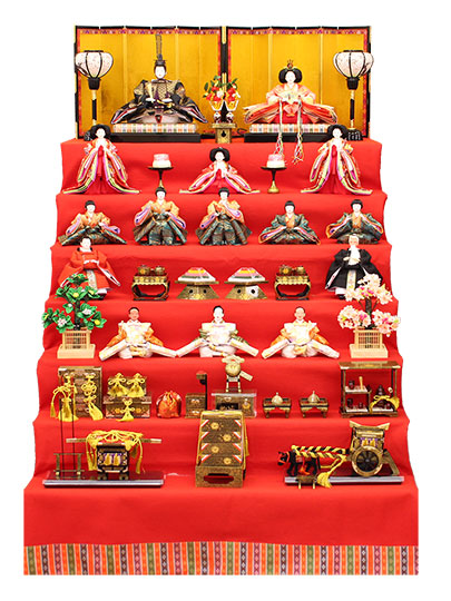 9-piece set for seven-tiered display No.35 Karakusa (wooden)