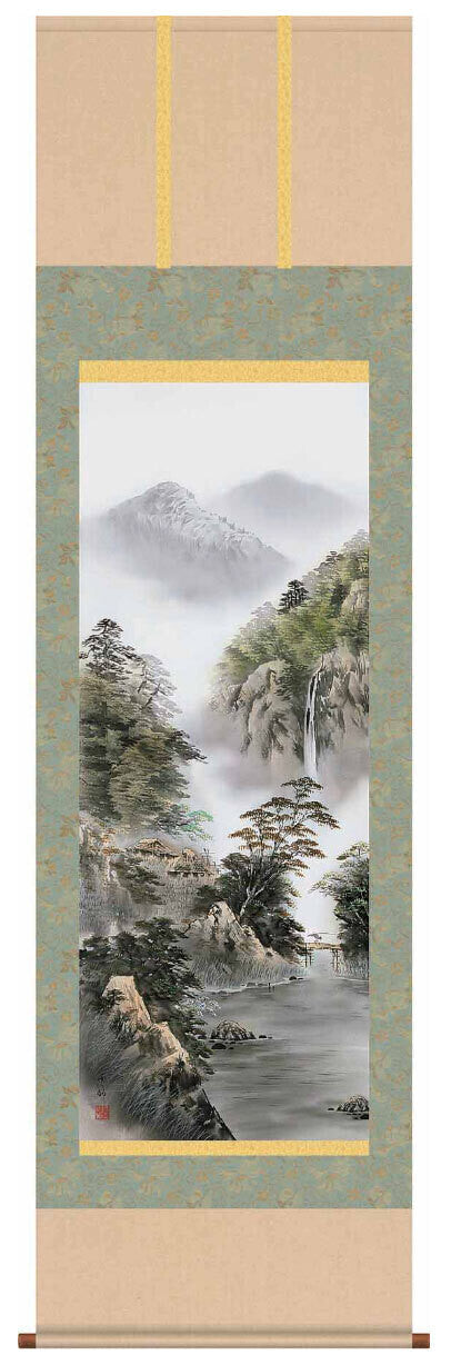 山水画　晴山麗水　尺五　中山雪邨