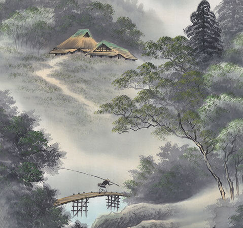 山水画　緑風水明　伊藤渓山