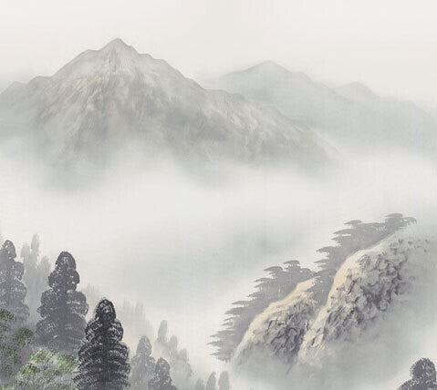 山水画　緑風水明　伊藤渓山