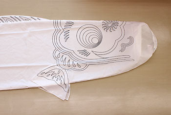 イベント用白地鯉のぼり 3mアウトライン付き　顔