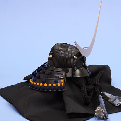 五月人偶单个兜 高43厘米 由悠山制作 1/3正宗伊达政宗的兜