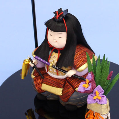 木目込み五月人形。武者童コイノボリ飾り　人形上から