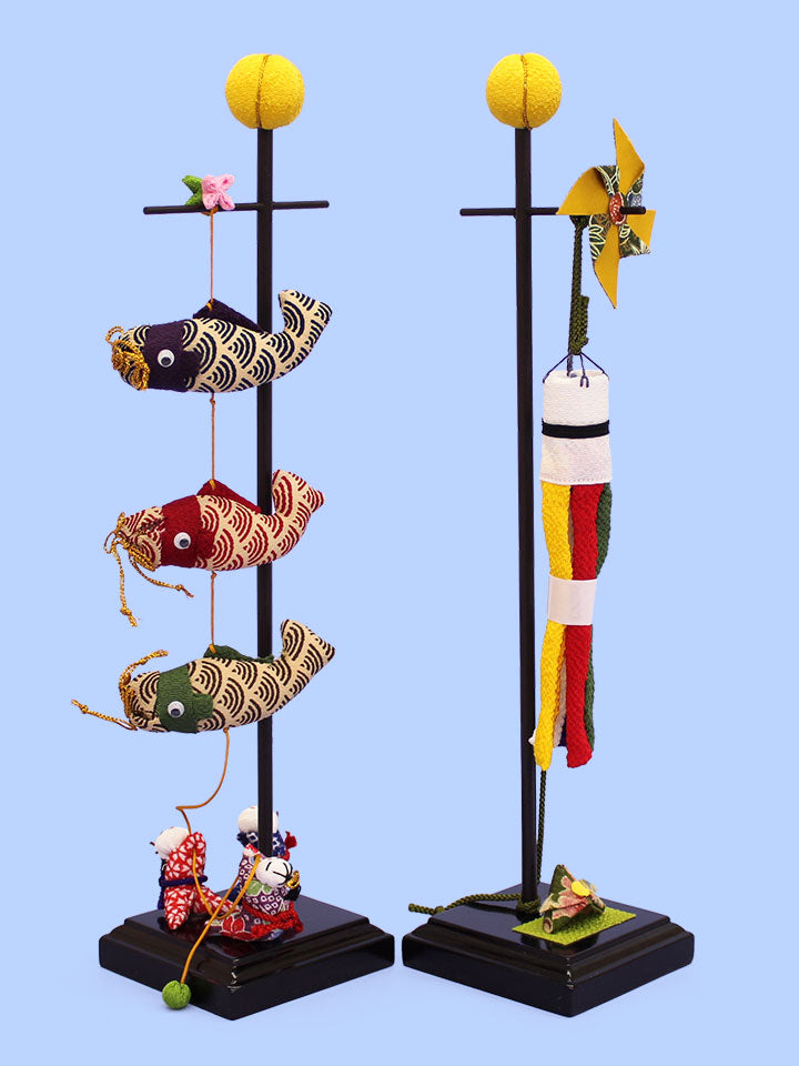 五月人形用 鯉のぼり飾り 対入り・両立て 10号虎太郎