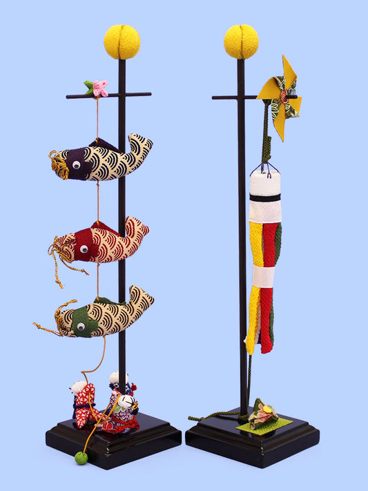 五月人形用 鯉のぼり飾り 対入り・両立て 10号虎太郎