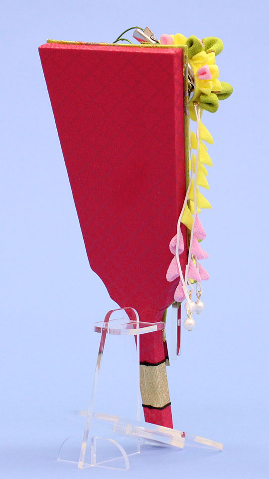 JUHO-TOUGEI 髪飾り羽子板 ナチュラル　アクリルスタンド付き　後ろから