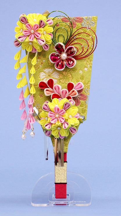 JUHO-TOUGEI 髪飾り羽子板 ナチュラル　アクリルスタンド付き