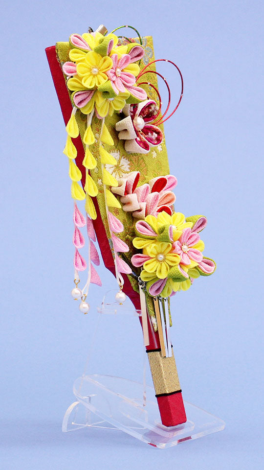 JUHO-TOUGEI 髪飾り羽子板 ナチュラル　アクリルスタンド付き　右から