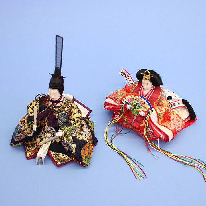 雛人形収納飾り 柳親王家具調ダークブラウン　人形横から