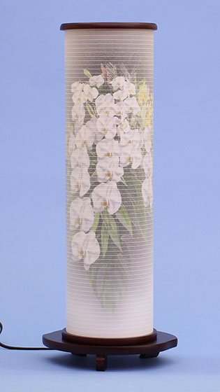 おしゃれな盆提灯 インテリア燈明 彩の舞 ワインレッド (胡蝶蘭)高さ51cm