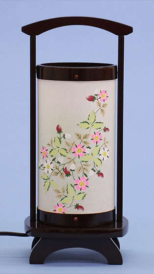 盆提灯インテリア燈明 和み ダークオーク(花苺)高さ