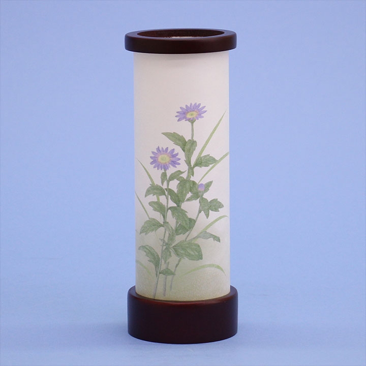 ミニミニサイズ盆提灯インテリア燈明 スタンプS　コードレス（矢車菊）