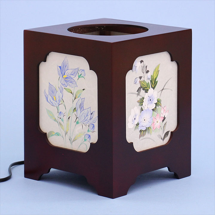 盆提灯インテリア行灯 季楽々4号(桔梗に芙蓉)高さ