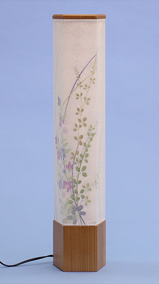 おしゃれでスリムな盆提灯 インテリア燈明 花あかり10号(桔梗)高さ55cm