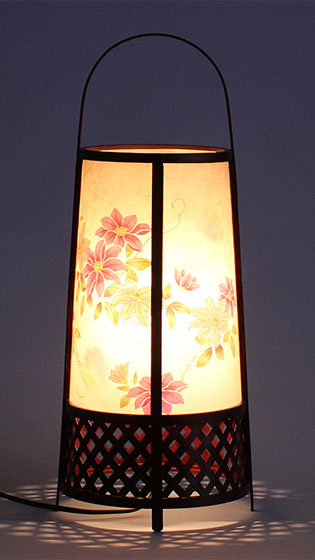 インテリア盆提灯 竹蘭6号(鉄仙)　高さ47cm　暗所点灯
