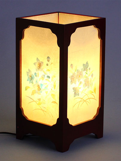 盆提灯インテリア行灯 季楽々　大ワイン（桔梗）高さ35cm　暗所点灯