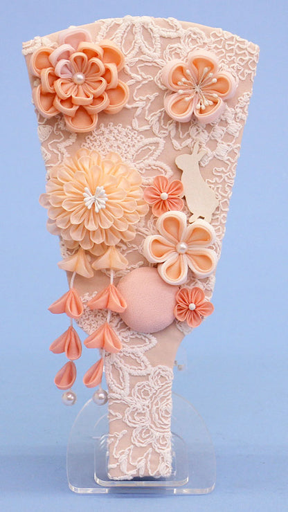 つまみ飾り羽子板　うらら(オレンジ)アクリルスタンド付き