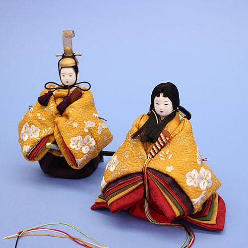 雛人形平飾り 創作雛 葵 金彩刺繍衝立　人形　