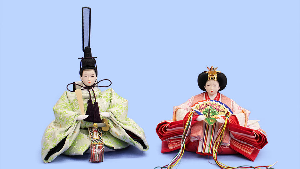 雛人形収納三段飾り 幅50cm柳五人　梅刺繍ピンク引き出し式W50　人形