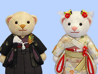 Poupée Kimekomi Poupée de bienvenue Kuma Ichimatsu style japonais