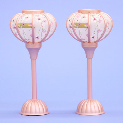 雛人形 ぼんぼり  （樹脂製） 18cm小桜LEDコードレスパールピンク