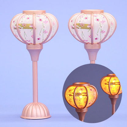 Lanterne poupée Hina (résine) 18 cm Petite Sakura LED sans fil Rose perle