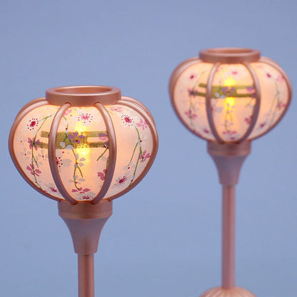 Lanterne poupée Hina (résine) 18 cm Petite Sakura LED sans fil Rose perle