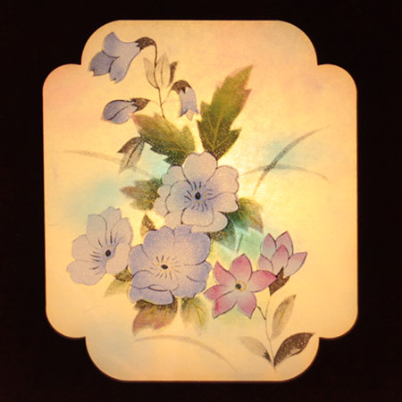 盆提灯インテリア行灯 季楽々4号(桔梗に芙蓉)高さ22.5cm　ズーム