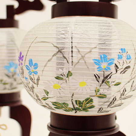 紧凑型盂兰盆节灯笼 樱花号4（木槿与桔梗）高度31厘米 LED无线家用灯笼