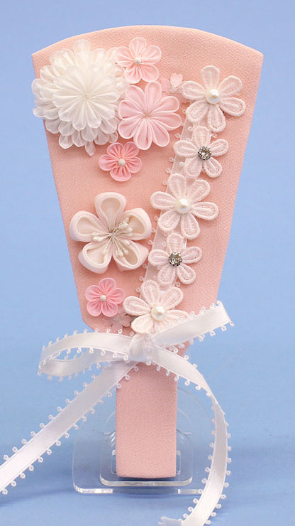 ヘッドドレス羽子板　結（ピンク）アクリルスタンド付き