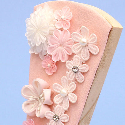 ヘッドドレス羽子板　結（ピンク）ズーム