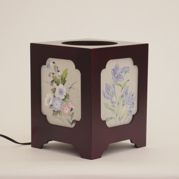 盆提灯インテリア行灯 季楽々4号(桔梗に芙蓉)高さ22.5cm　動画