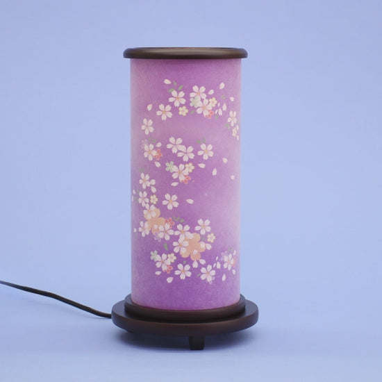 小型サイズ盆提灯高さ29m インテリア燈明 小桜の舞（薄紫）　動画