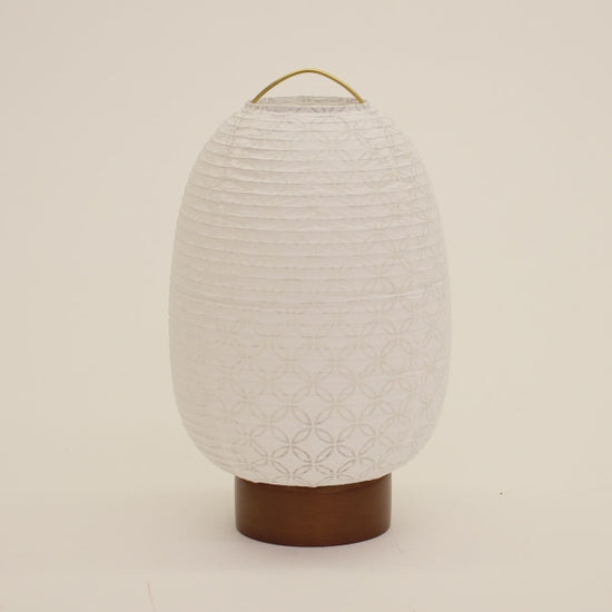 コンパクトでおしゃれな盆提灯 小紋 MINORI 高さ21cm LEDコードレス行灯(七宝)　動画