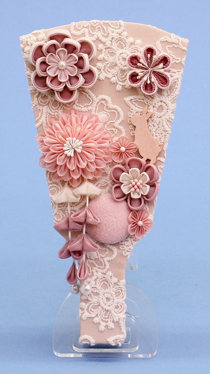 つまみ飾り羽子板　うらら(紫)アクリルスタンド付き