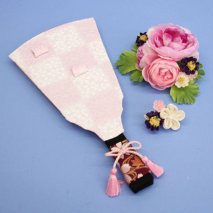 髪飾り羽子板 洋花(ピンク)外す