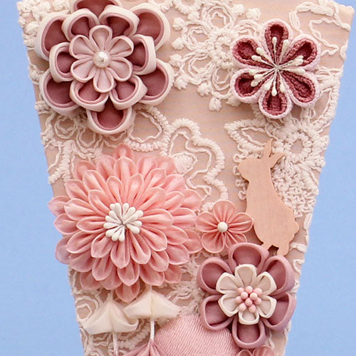 つまみ飾り羽子板　うらら(紫)ズーム